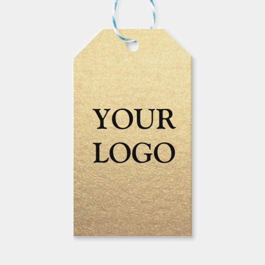 Étiquettes-cadeau Custom Simple Clean Gold Business Votre logo ici (Devant)