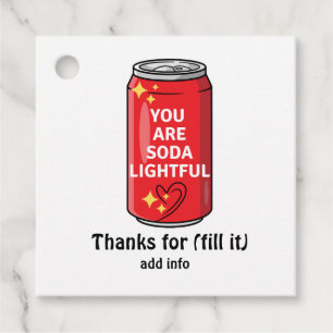 Étiquettes Cadeau Customisé Drôle Vous Êtes Soda Léger Cartoon