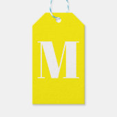Étiquettes-cadeau Customize monogram initial yellow white (Devant)