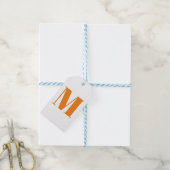 Étiquettes-cadeau Customize monogram orange blanc (Avec de laficelle)