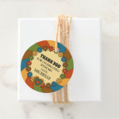 Étiquettes Cadeau Customize Retro 60s Birthday Party Theme Thank You (En situation)