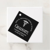 Étiquettes Cadeau Customized Black Medical School Graduation Party (En situation)