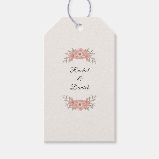 Étiquettes-cadeau Customized Blush Garden Minimal Wedding Favor (Devant)