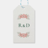 Étiquettes-cadeau Customized Initials Blush Garden Wedding Favor (Dos)