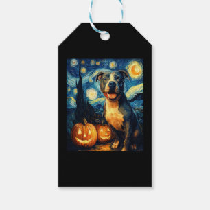 Étiquettes-cadeau Cute American Staffordshire Terrier Chien Hallowee