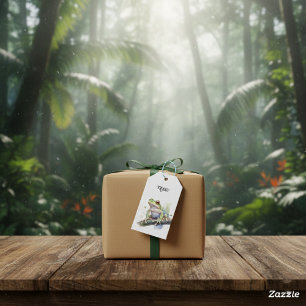 Étiquettes-cadeau Cute Aquarelle Arbre Frog, personnalisé