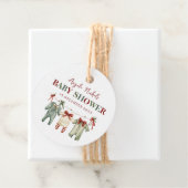 Étiquettes Cadeau Cute Aquarelle Baby shower de Noël (En situation)