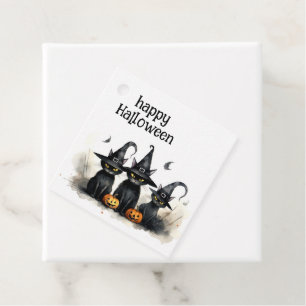 Étiquettes Cadeau Cute Aquarelle Chats de cuisine Citrouille Hallowe