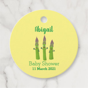 Étiquettes Cadeau Cute asperges chantant un trio végétal dessin anim
