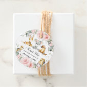 Étiquettes Cadeau Cute Australian Animals Rose Floral Vert (En situation)