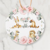 Étiquettes Cadeau Cute Australian Animals Rose Floral Vert (Dos)