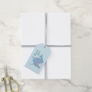 Étiquettes-cadeau Cute baleine Baby shower Merci Kawaii fille rose