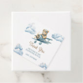 Étiquettes Cadeau Cute Bear Avion Blue Boy Baby shower (En situation)