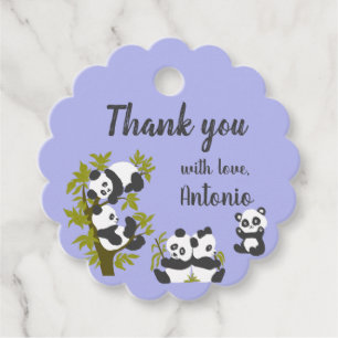 Étiquettes Cadeau Cute Bear Pandas Party Boy Anniversaire Cadeau Mer