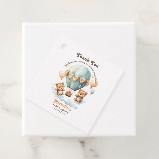 Étiquettes Cadeau Cute Bearly Wait Twins Baby shower Merci (En situation)