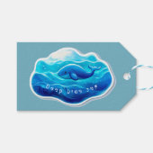 Étiquettes-cadeau Cute Blue Whale, personalized (Devant (Horizontal))