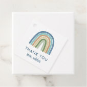 Étiquettes Cadeau Cute Boho Arc-en-ciel Anniversaire Nom Merci Bleu (En situation)