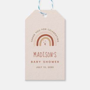 Étiquettes-cadeau Cute Boho Rainbow Terracotta Baby shower Lune Star