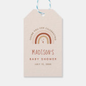 Étiquettes-cadeau Cute Boho Rainbow Terracotta Baby shower Lune Star (Dos)