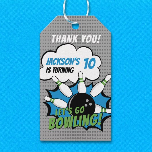 Étiquettes-cadeau Cute Bowling-Style Birthday Kids