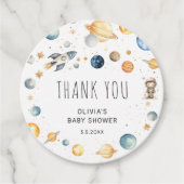 Étiquettes Cadeau Cute Boy Astronaut Baby shower spatial (Devant)