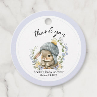 Étiquettes Cadeau Cute Bunny Watercolor Thank You Favor Tag