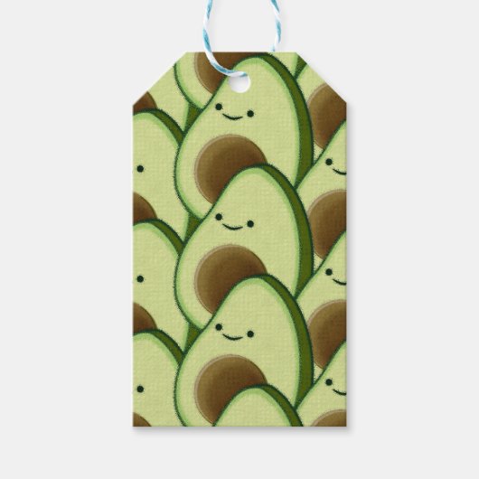 Étiquettes-cadeau Cute carton Avocado Décoratif (Devant)