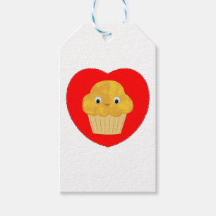 Étiquettes-cadeau Cute Cartoon Maïs Muffin En Coeur Rouge Tags Cadea