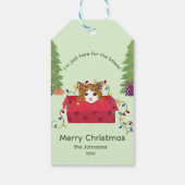 Étiquettes-cadeau Cute Cat in a Box Here for the Boxes Christmas (Dos)