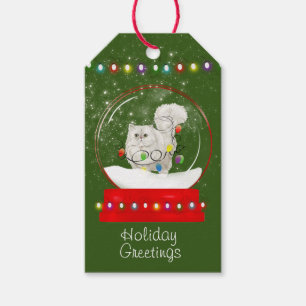 Étiquettes-cadeau Cute Cat Tangé dans les lumières de Noël Tags cade
