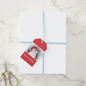 Étiquettes-cadeau Cute Cat with Santa Hat Square Stickers (Avec de laficelle)