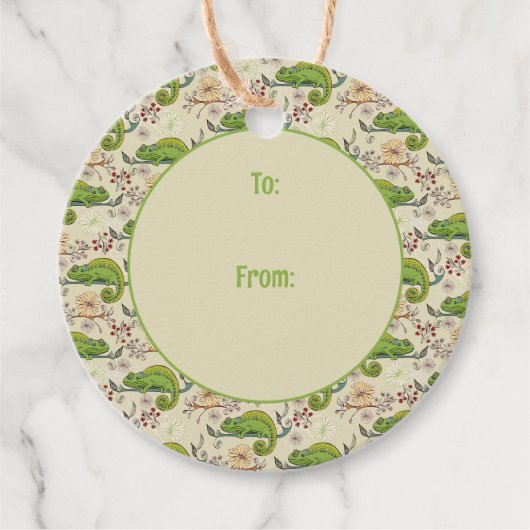 Étiquettes Cadeau Cute Chameleon Lizard (Devant)