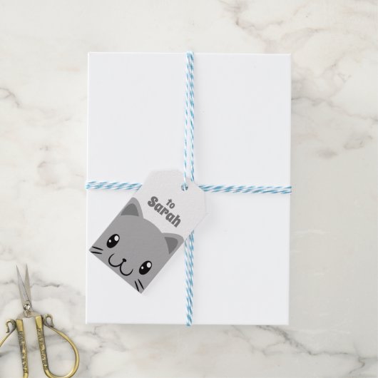 Étiquettes-cadeau Cute chat (Avec de laficelle)