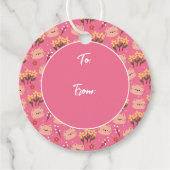 Étiquettes Cadeau Cute Chat et Fleurs (Devant)