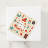 Étiquettes Cadeau Cute chat Profitez de la saison de Noël (En situation)