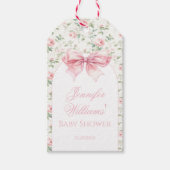 Étiquettes-cadeau Cute chic arc rose bébé douche merci (Devant)