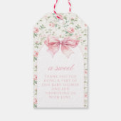Étiquettes-cadeau Cute chic arc rose bébé douche merci (Dos)
