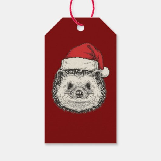 Étiquettes-cadeau Cute Christmas Hedgehog (Devant)