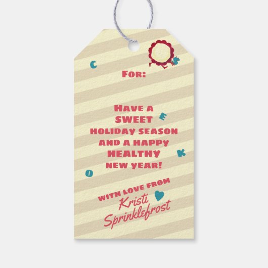 Étiquettes-cadeau Cute cookies personnalisés depuis la cuisine de (Dos)