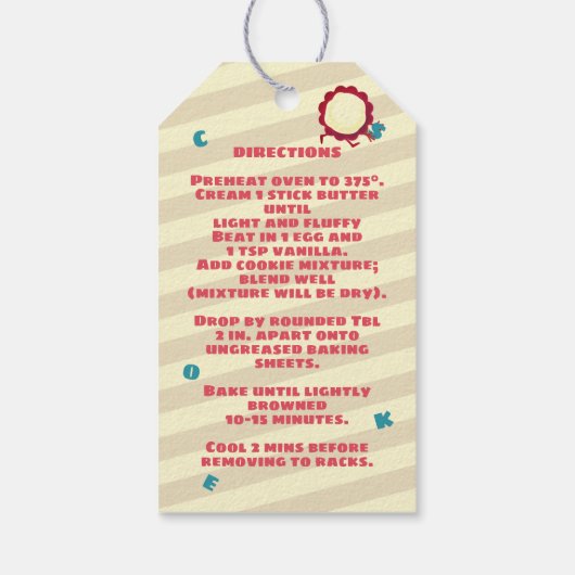 Étiquettes-cadeau Cute cookies personnalisés depuis la cuisine de (Dos)