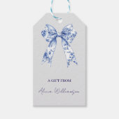 Étiquettes-cadeau Cute Coquette Blue Bow Personalized Gift From (Devant)