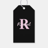 Étiquettes-cadeau Cute Customizable Monogram | Light Pink & Black (Devant)