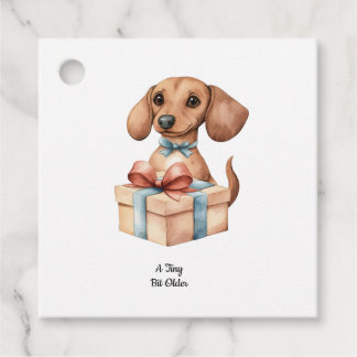 Étiquettes Cadeau Cute Dachshund Birthday Mug A Tiny Bit Older