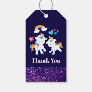 Étiquettes-cadeau Cute Dancing Unicornes Magique Arc-en-ciel & Étoil