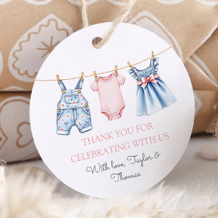 Étiquettes Cadeau Cute Denim Blue Jean Girl Merci