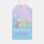 Étiquettes-cadeau Cute Dinosaur Unicorn Rainbow ballon Anniversaire (Devant)