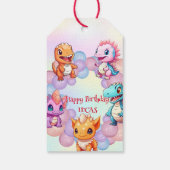 Étiquettes-cadeau Cute dinosaure Balloon School anniversaire de enfa (Dos)