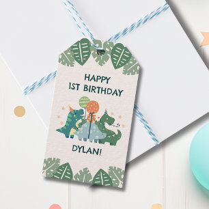 Étiquettes-cadeau Cute Dinosaures Joyeux Anniversaire Personnalisé