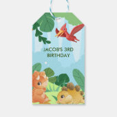 Étiquettes-cadeau Cute Dinosaures Thème Anniversaire (Dos)