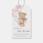 Étiquettes-cadeau Cute Elegant Bush Bear Balloon Pop It Baby shower (Devant)